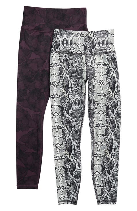 Balance Collection Leggings Black Whispy Floral Size L - $31 - From Krystal