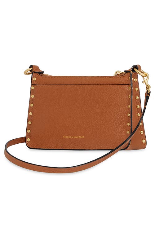 Shop Rebecca Minkoff Mini Darren Leather Crossbody Bag In Caramello