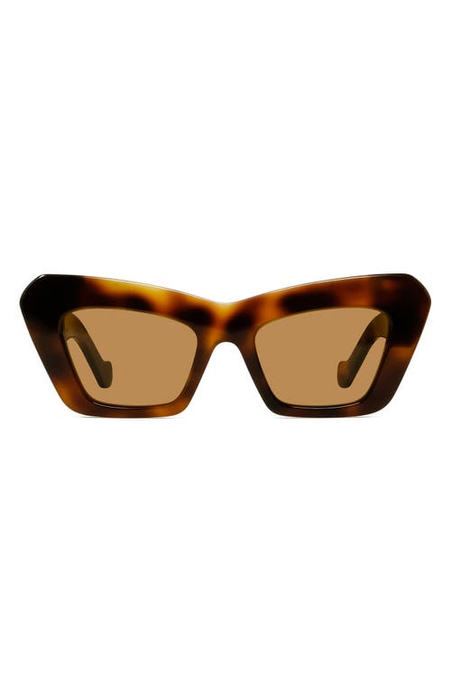 Loewe Chunky Anagram 50mm Small Cat Eye Sunglasses In Brown