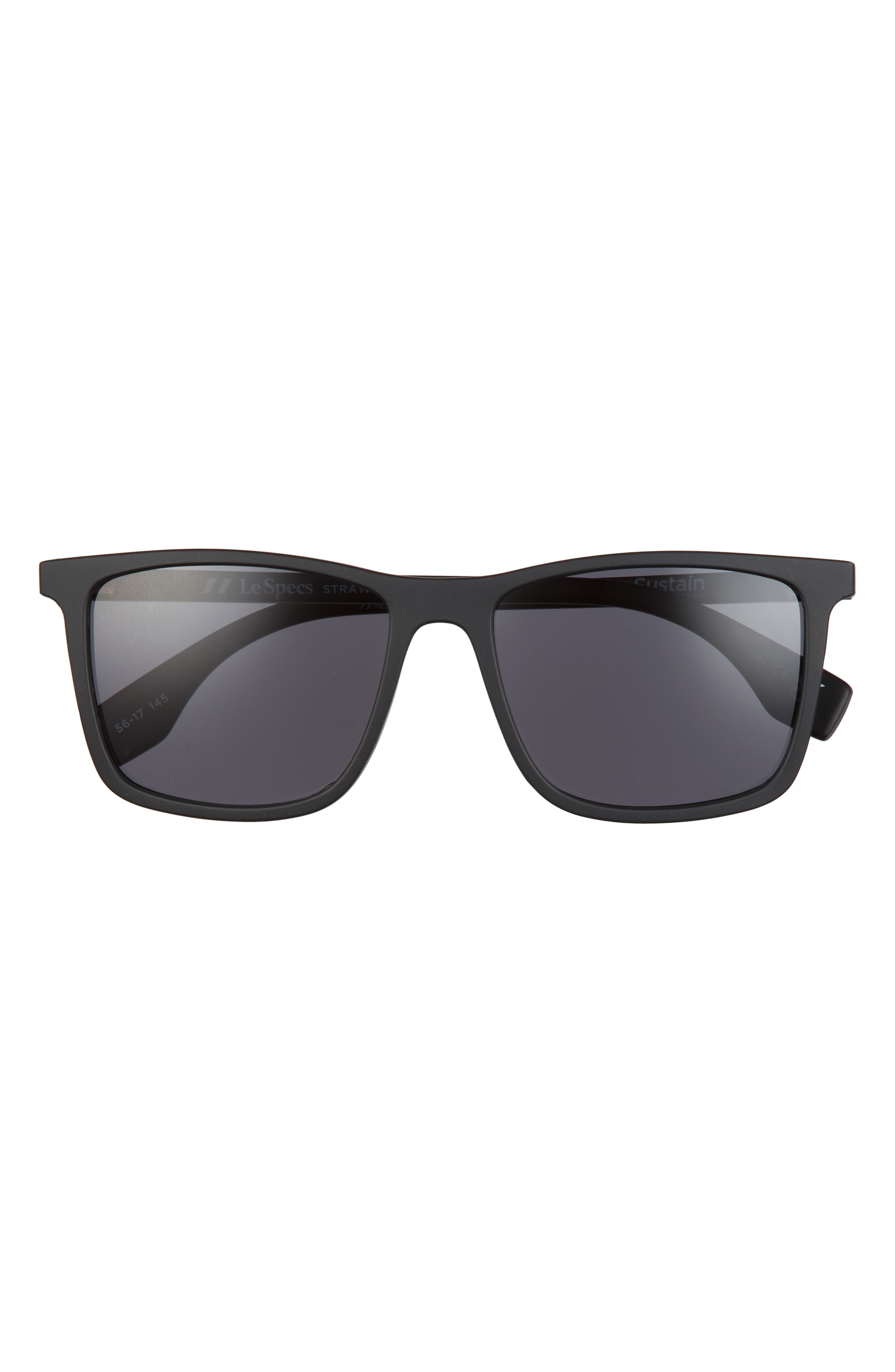 Le Specs Straw & Order 56mm Square Sunglasses in Black Straw/Smoke Mono at Nordstrom