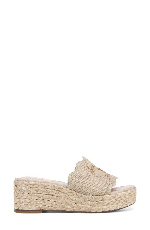 Sam Edelman Camila Platform Wedge Sandal Sandshell Raffia In Sandshell