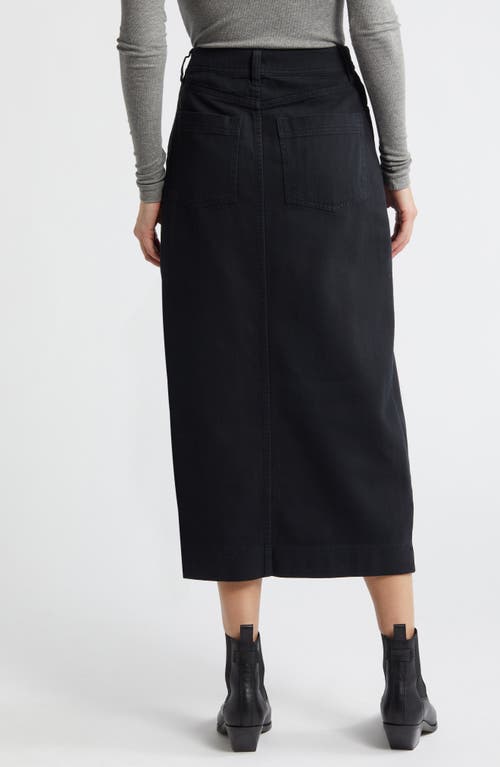 Shop Treasure & Bond Denim Midi Skirt In Black Jet