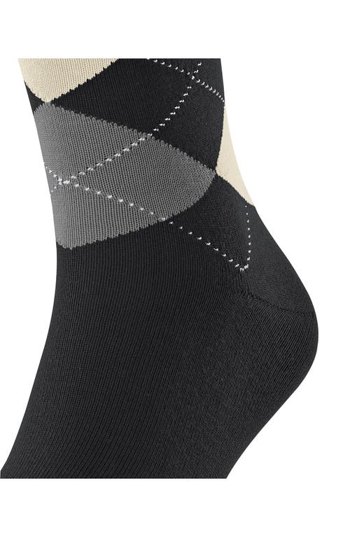 Falke Sensitive Argyle Crew Socks In Black