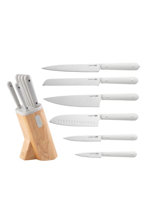 Berghoff Leo Spirit 7-piece Knife Block Set In White/beige
