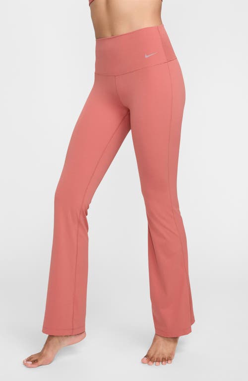 Shop Nike Dri-fit Flare Leggings In Canyon Pink/black