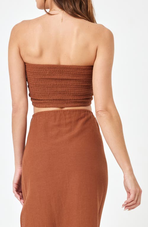 Shop L*space Lspace Summer Feels Smocked Tube Top In Coffee