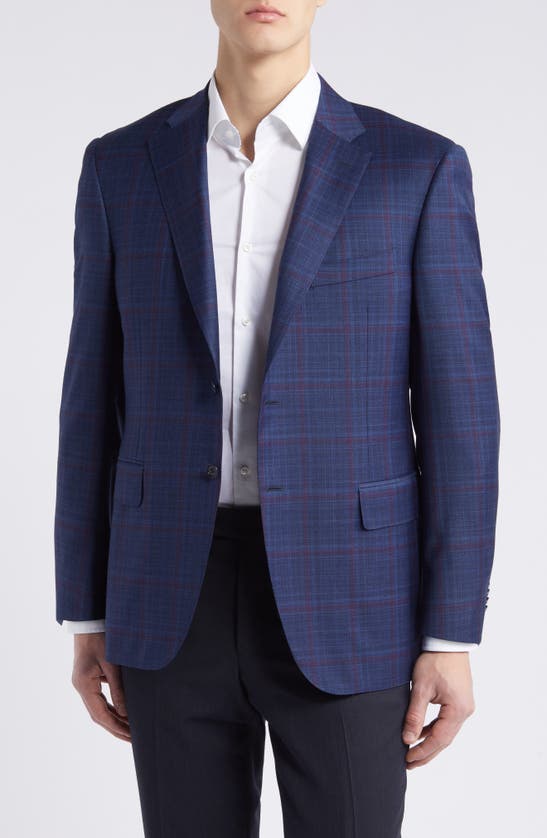 Canali Siena Regular Fit Plaid Wool Sport Coat In Blue