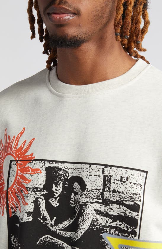 Shop Renowned Sunsets At The Inkwell Graphic Sweatshirt In Heather Grey