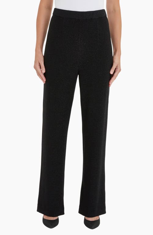 Misook Sparkle Pull-On Wide Leg Woven Pants Black at Nordstrom,