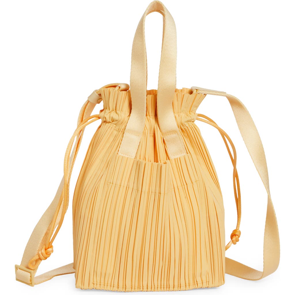 Issey Miyake Pleats Please  Pleated Tote Bag In Yellow