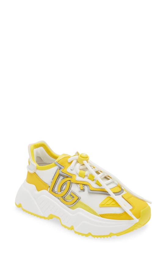 Shop Dolce & Gabbana Daymaster Sneaker In Yellow/ White