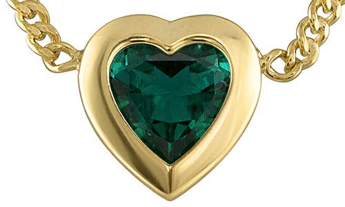 Fzn Heart Charm Necklace In Emerald
