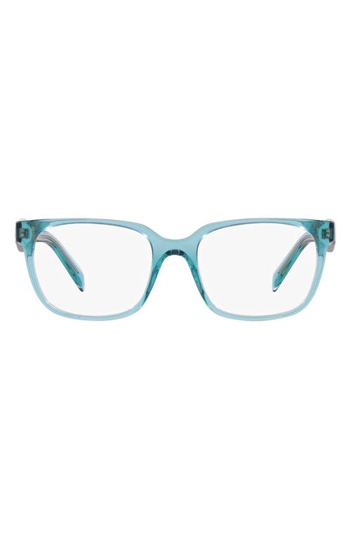 Prada 52mm Rectangular Optical Glasses in Blue 