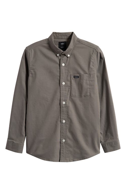 Shop Rvca Kids' That'll Do Stretch Button-up Shirt In Sage Leaf