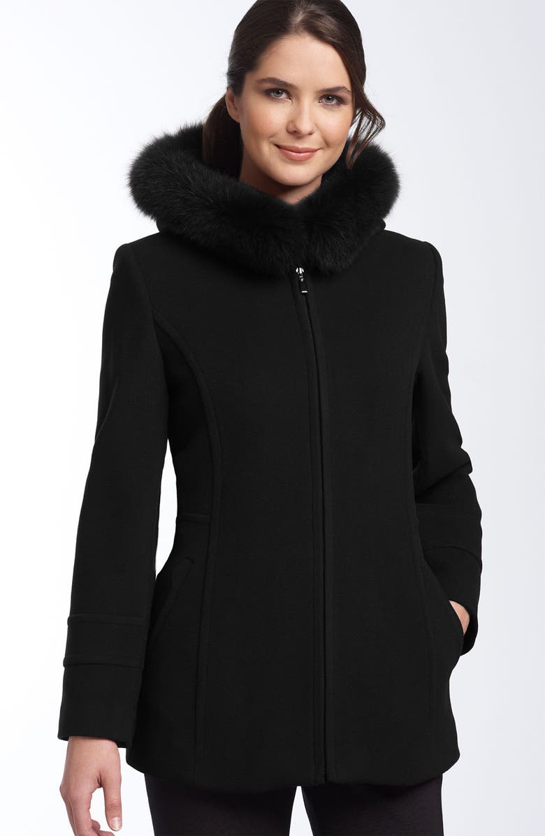 Sachi Wool & Cashmere Coat with Genuine Fur Trim | Nordstrom