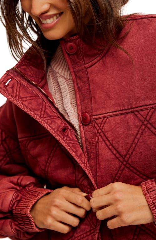 Shop Free People Juno Quilted Cotton Jacket In Port