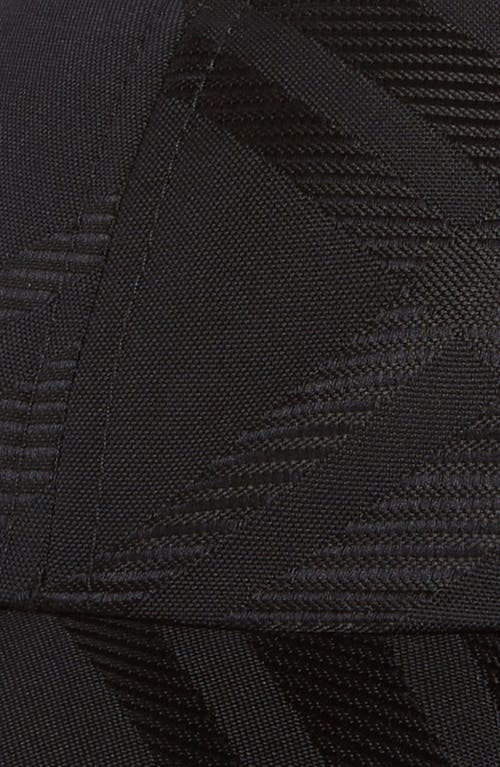 Shop Burberry Tonal Check Adjustable Baseball Cap In Black