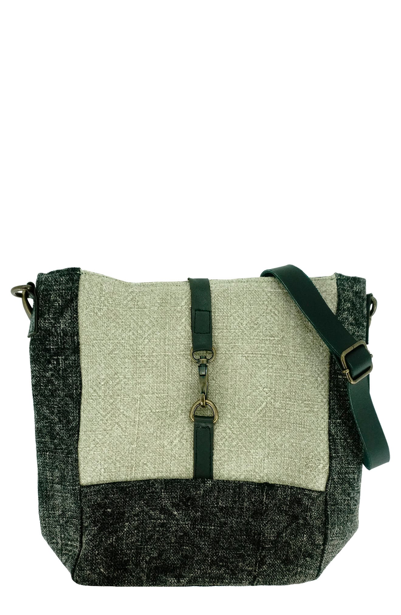 VINTAGE ADDICTION Leather Trimmed Crossbody Bag Nordstromrack