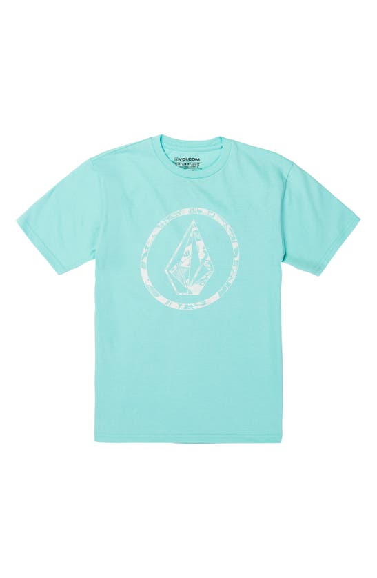 Shop Volcom Kids' Circle Stone Graphic T-shirt In Crete Blue