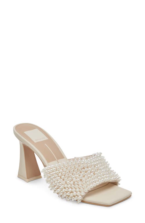 Dolce Vita Nandy Imitation Pearl Slide Sandal in Vanilla Pearls at Nordstrom, Size 6.5