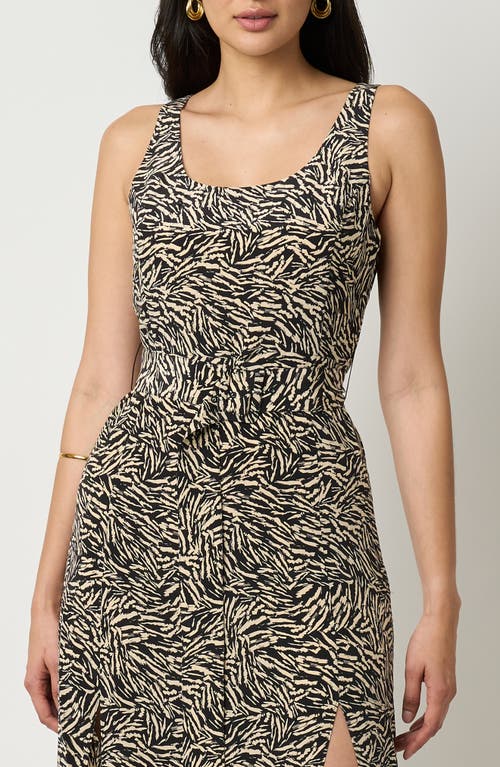 Equipment Brixley Belted Dress In True Black And Creme Brulee