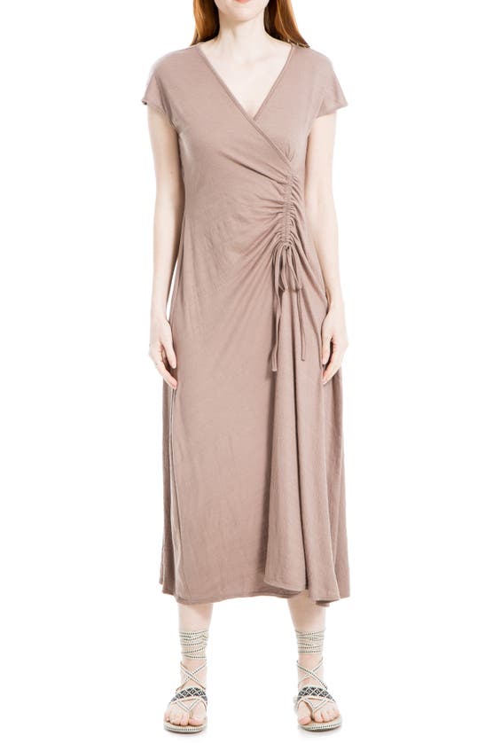 Max Studio MAX STUDIO Flutter Sleeve Pleated Midi Dress in Rd Eucalyptus  Crntn Lvs at Nordstrom Rack