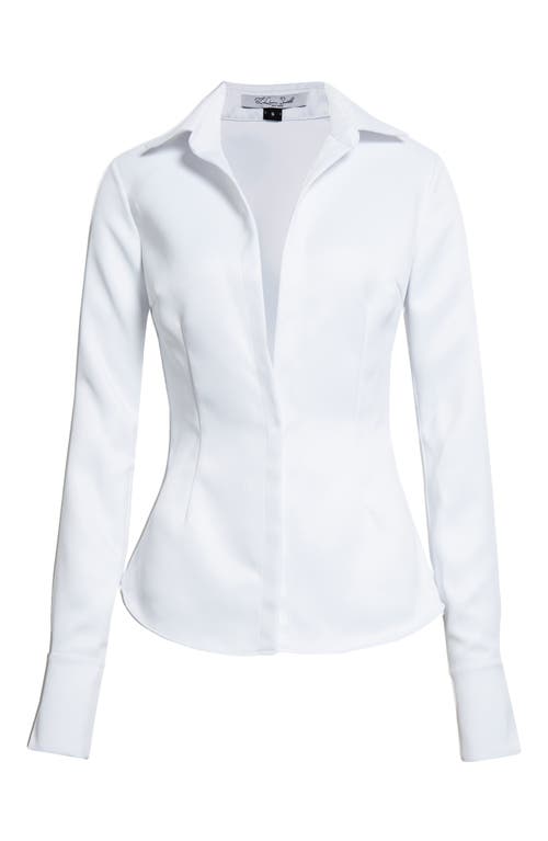 Fitted Button-Up Shirt in White