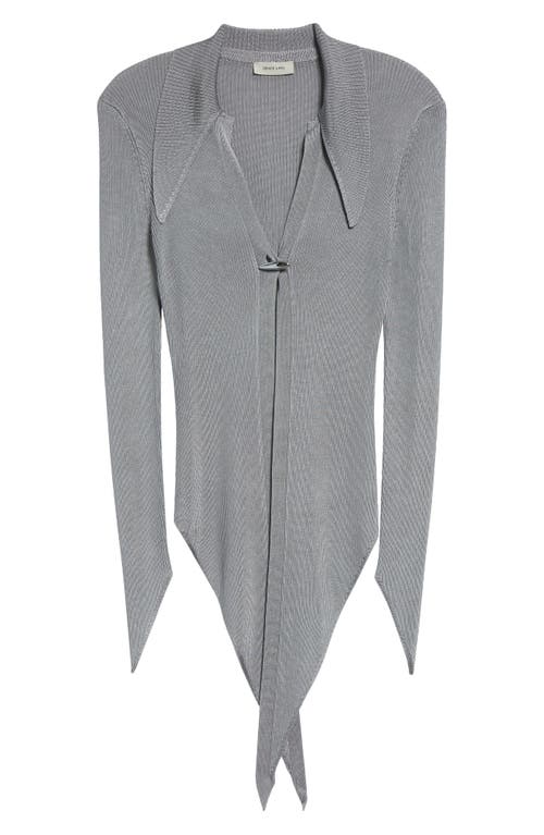 Shop Grace Ling Angular Rib Cardigan In Grey