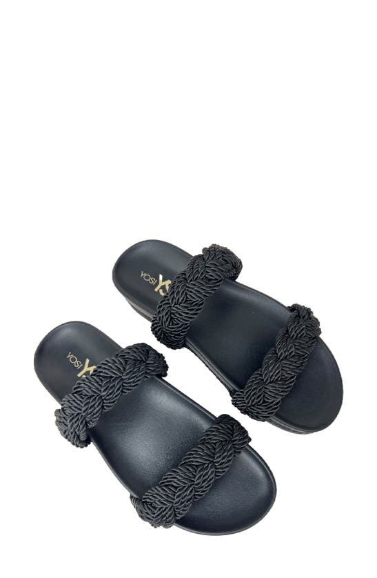 Shop Yosi Samra Michelle Double Strap Slide Sandal In Black