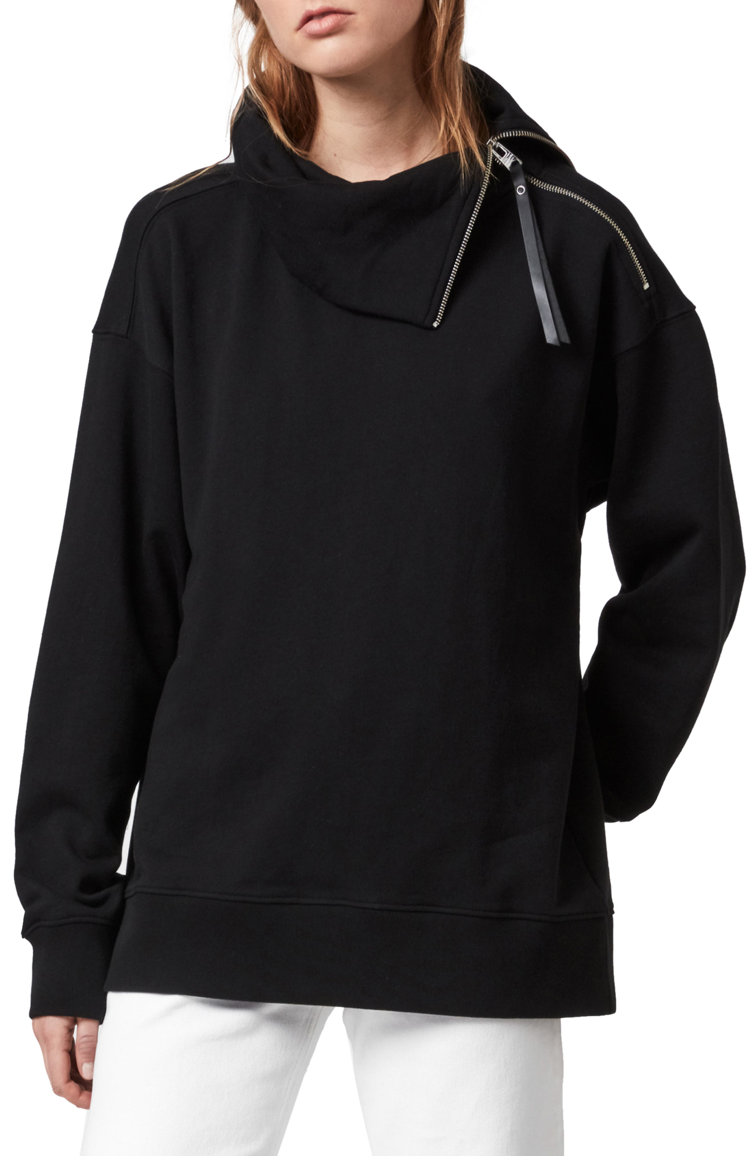 all saints zip hoodie