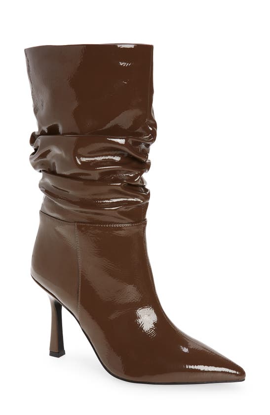 Jeffrey Campbell Guillo Pointed Toe Boot In Light Brown Patent