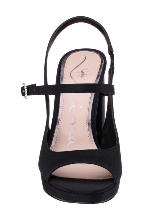Nina Simeon Slingback Peep Toe Platform Sandal In Black