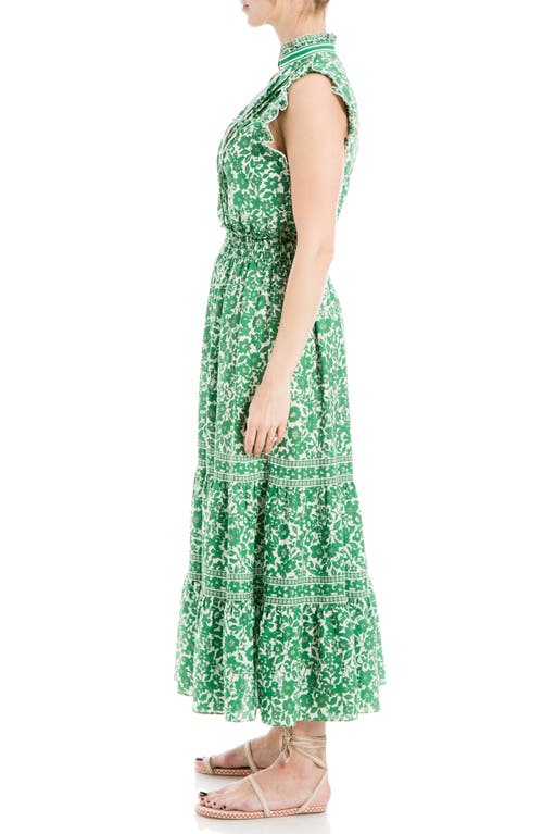 Shop Max Studio Floral Maxi Dress In Green Floral