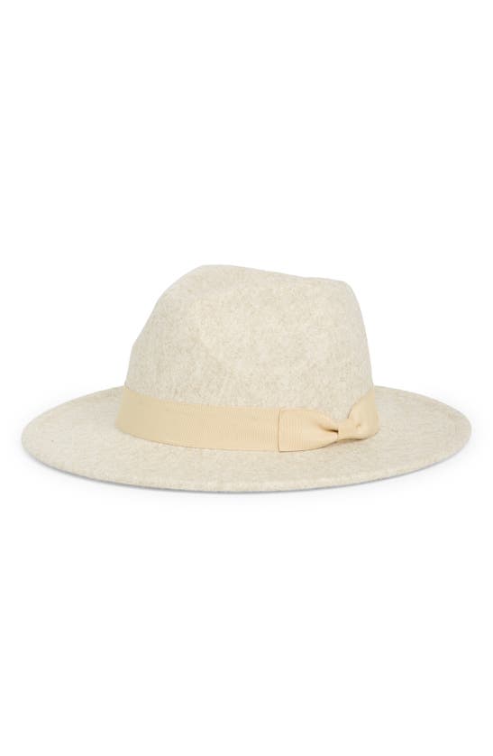 Melrose And Market Bow Trim Panama Hat In Oatmeal Heather