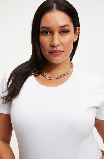 Rib Short Sleeve Stretch Cotton Bodysuit