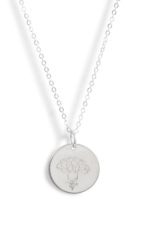 Birth Flower Necklace in Sterling Silver - January
