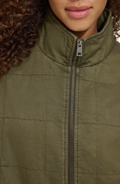 Shop Levi's Box Quilted Water Resistant Cotton Jacket In Olive