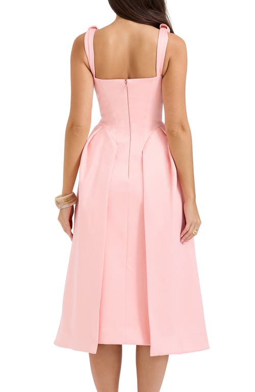 Shop House Of Cb Paloma Plunge Neck Sleeveless Midi Dress In Peach Pearl