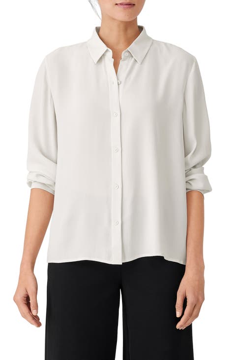 Gucci - logo-print Silk Shirt - Women - Silk - 40 - Neutrals