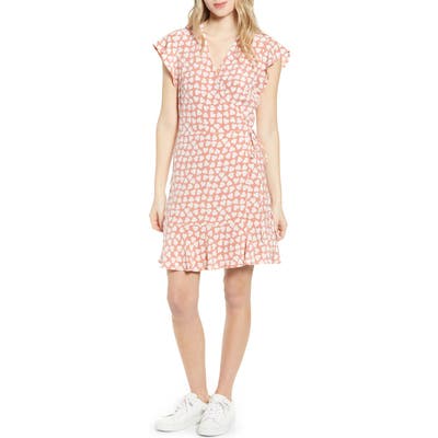 Rails Leanne Ruffle Wrap Dress, Coral