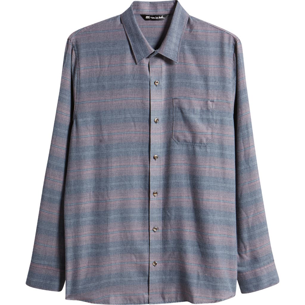 Travismathew Cloud Flannel Button-up Shirt In Gray