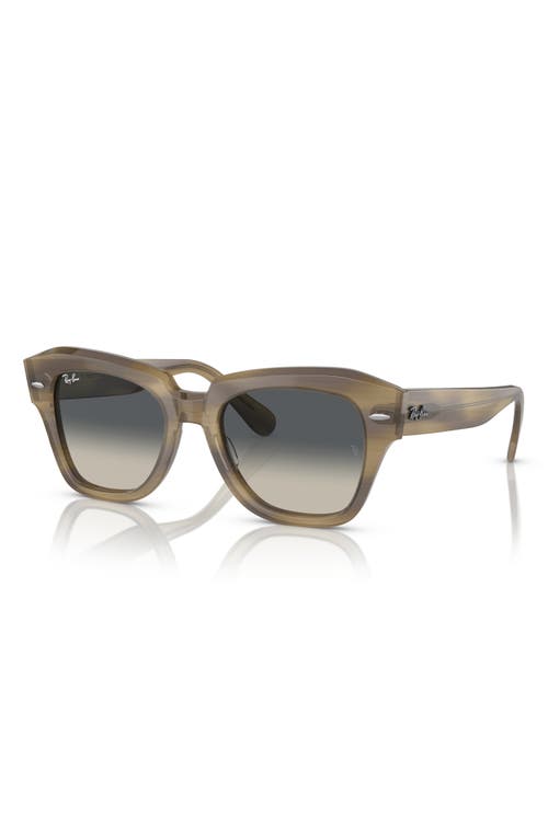 Shop Ray Ban Ray-ban State Street 49mm Gradient Square Sunglasses In Striped Grey