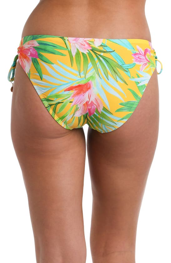 Shop La Blanca Calypso Ajustable Loop Bikini Bottoms In Yellow Multi
