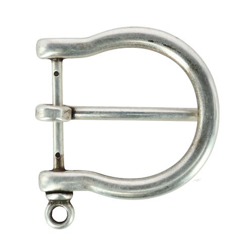 Shop Trafalgar 35mm Distinguished Rounded Solid Brass Harness Belt Buckle In Silver