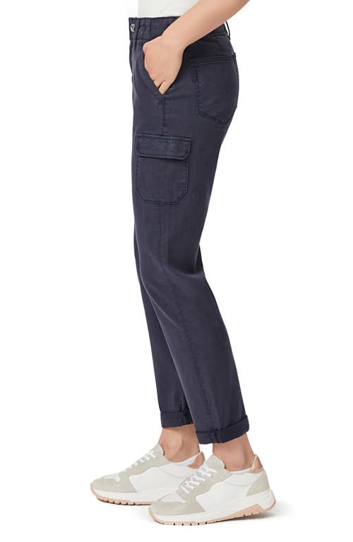 Shop Paige Drew Relaxed Straight Leg Cargo Pants In Vintage Cosmic Navy