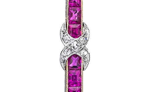 Mindi Mond Ruby & Diamond Crisscross Pendant Necklace In Gold/platinum/diamond