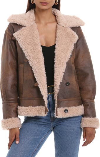 Lucky Brand Faux Shearling Moto Jacket