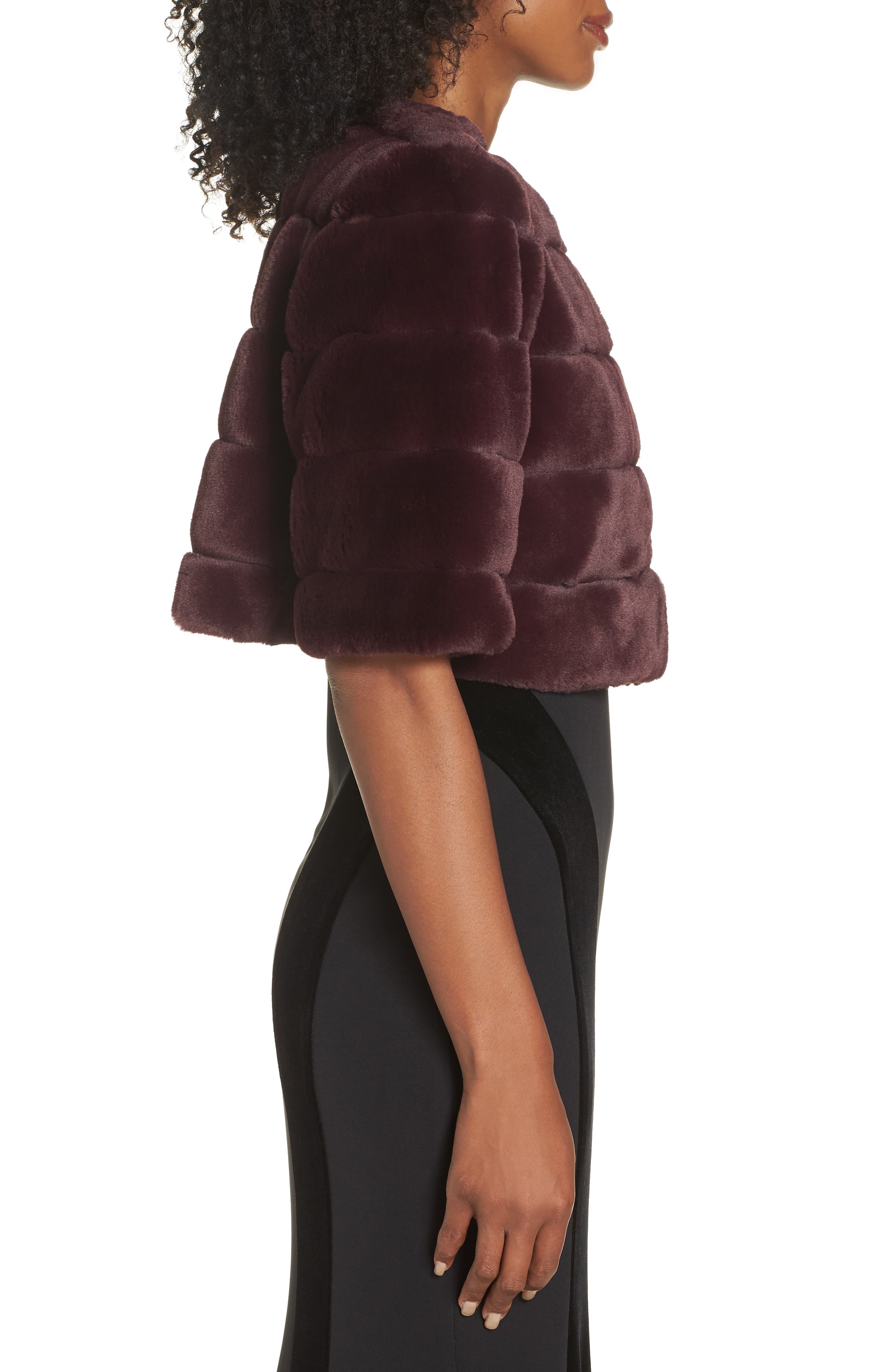 eliza j faux fur crop jacket