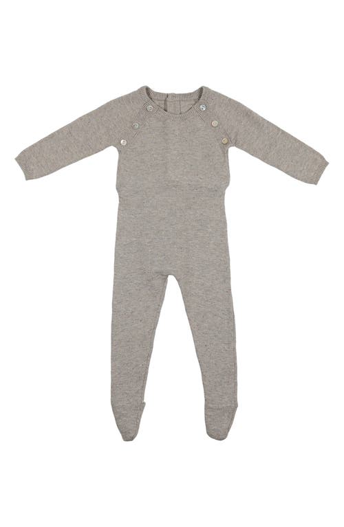Manière Heather Flecked Cotton Footie Playful Grey at Nordstrom,