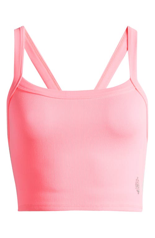 Fp Movement By Free People All Clear Rib Crop Camisole In Pink Lemonade